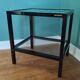 Rectangular table, end of sofa in metal and glass Vintage Vandel stone