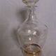 Carafe à liqueur avec bouchon, décor fleurs et dorures