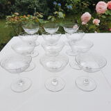 Set of 12 crystal champagne glasses 1930s