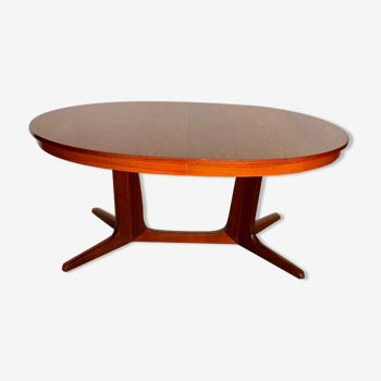 Scandinavian extendable oval round table in teak lg 160 to 240cm an60