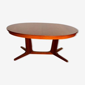 Table ronde ovale extensible scandinave en teck lg 160 à 240cm an60