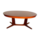Scandinavian extendable oval round table in teak lg 160 to 240cm an60