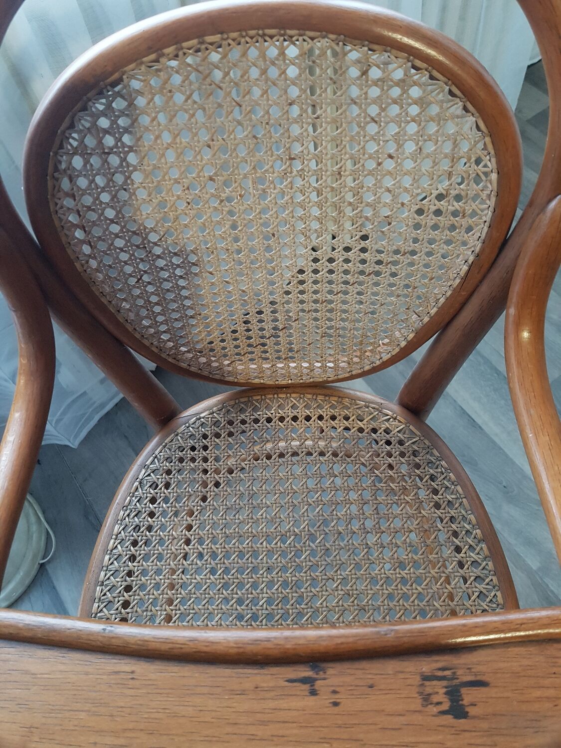 Thonet children's high chair in arched wood