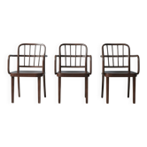 Ensemble de 3 fauteuils en bois courbé attribués à Josef Hoffmann pour Thonet, Tchécoslovaquie, années 1930-1950.