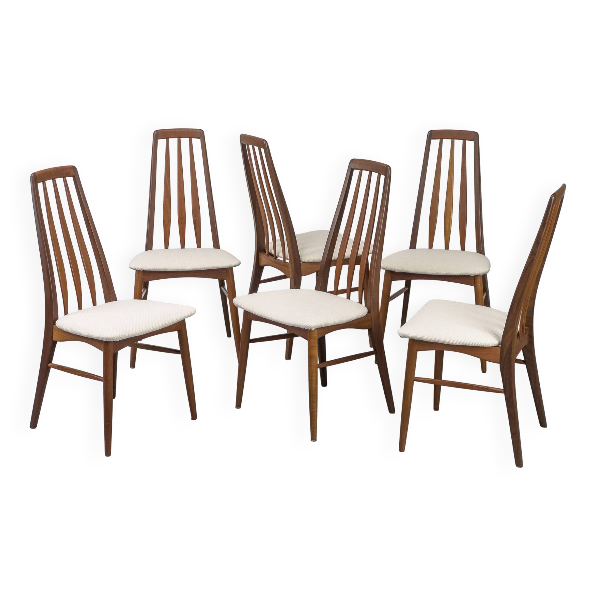 Chaises Eva en Teck par Niels Koefoed pour Koefoeds Hornslet, 1960s, Set de 6
