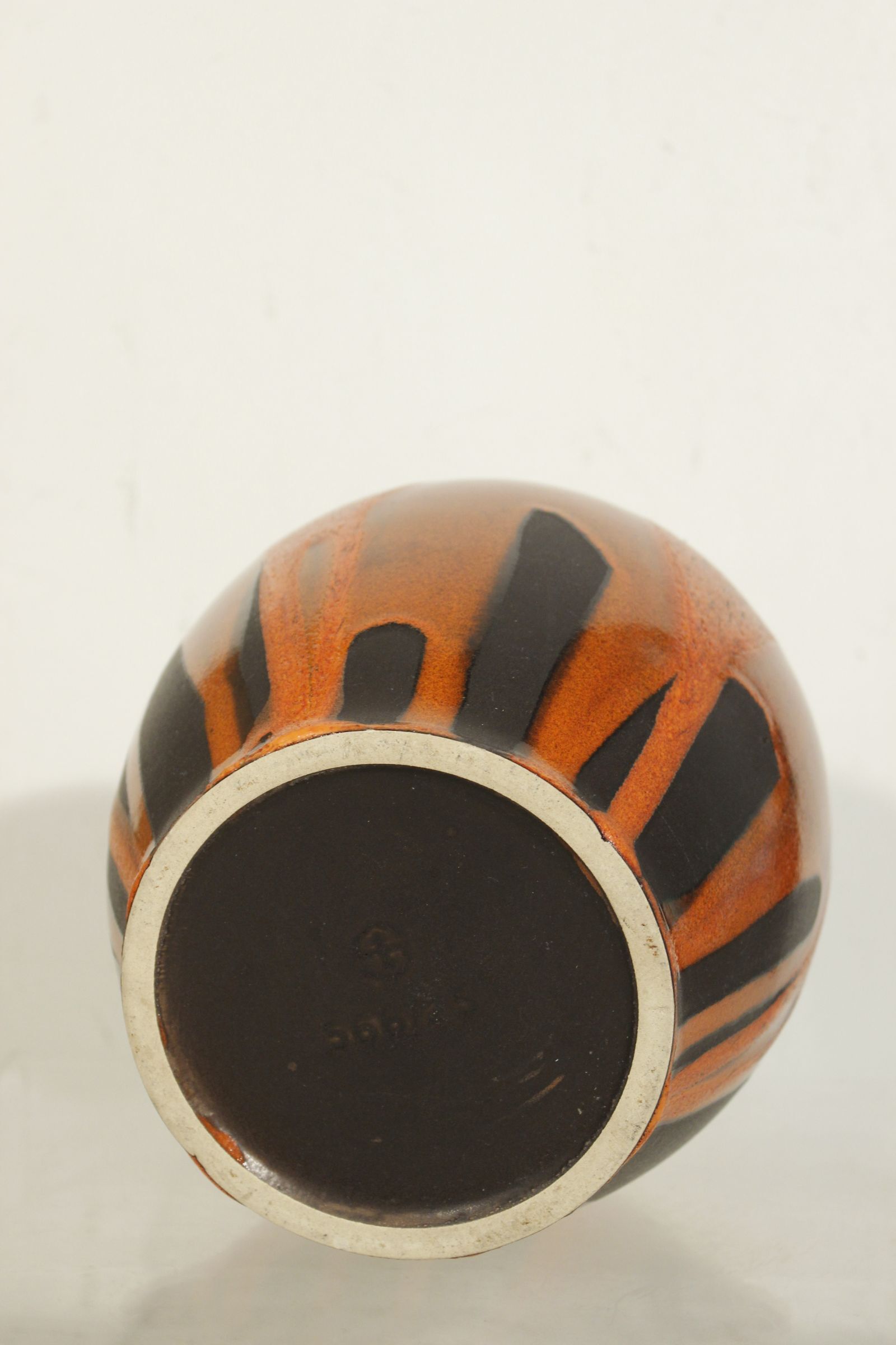 Vintage vase Fat Lava black & orange by Steuler, Germany 1960s