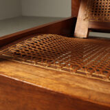 Mid-century architectural teak lounge chair with cane seat, 1950s