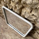 White tubular metal frame mirror