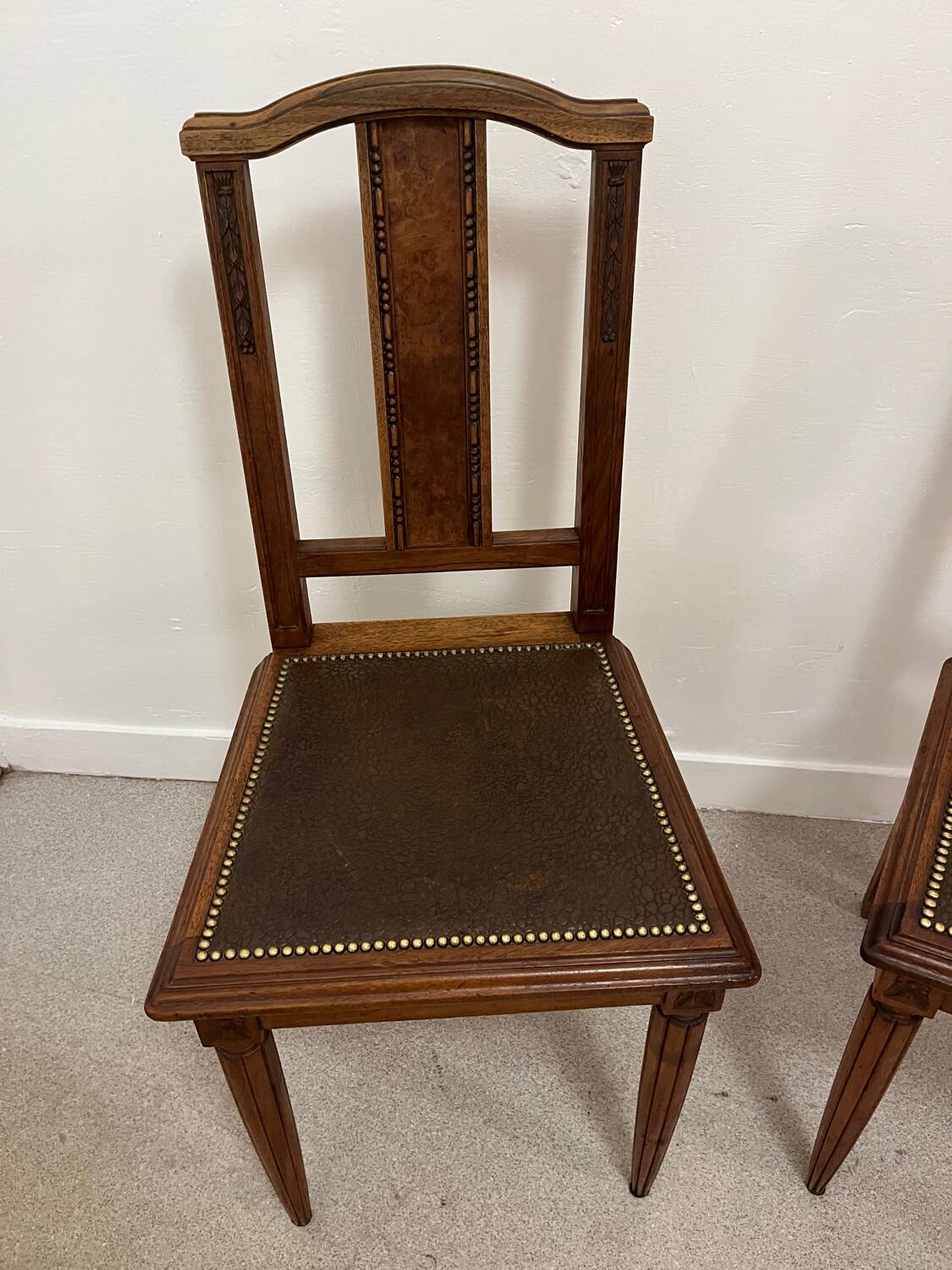 Pair of art deco style wooden chairs