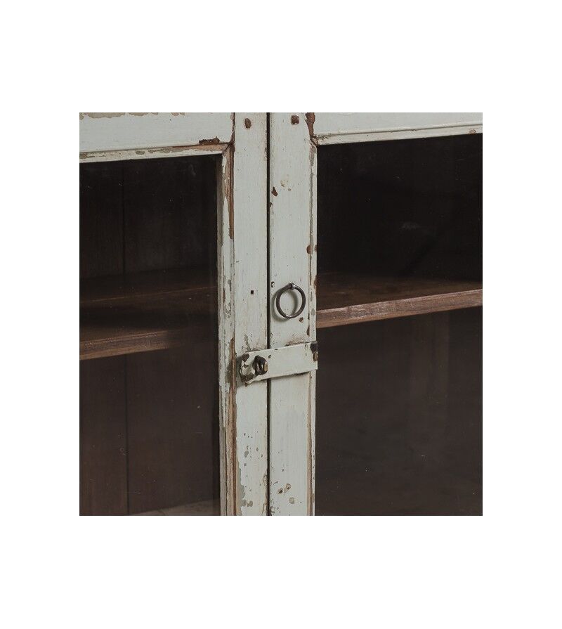 Meuble vitrine patine verte