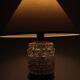 Mid-Century Textured Glass And Wooden Table Lamp, Denmark, 1960s