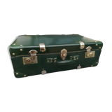 Old green cardboard suitcase