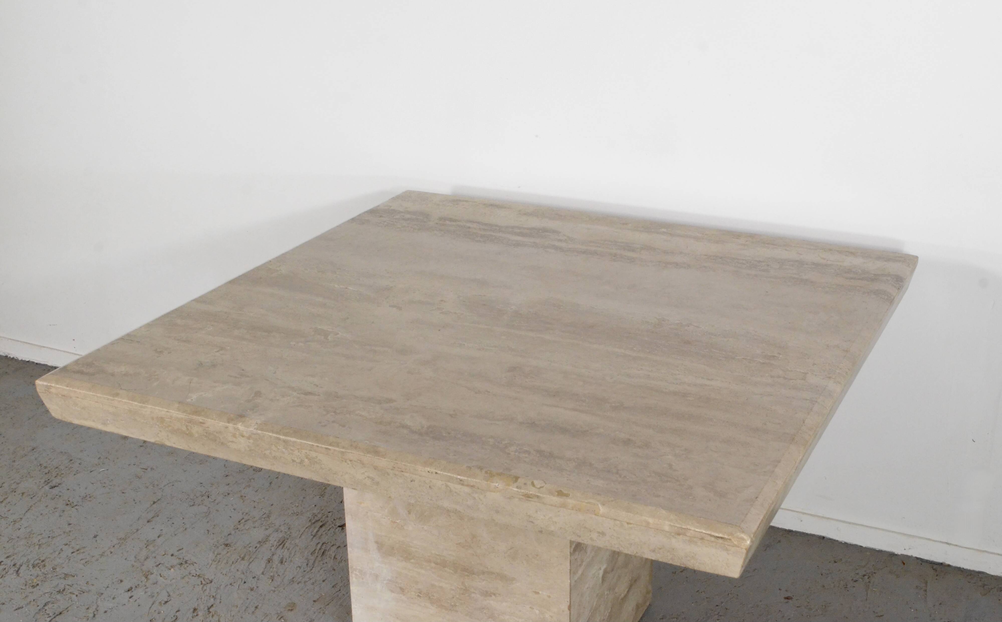 1970s Midcentury Italian Marble Minimalist Geometric Table