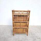 Rattan storage chest of drawers with 3 drawers