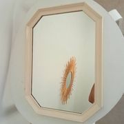 Vintage octagonal white lacquered mirror