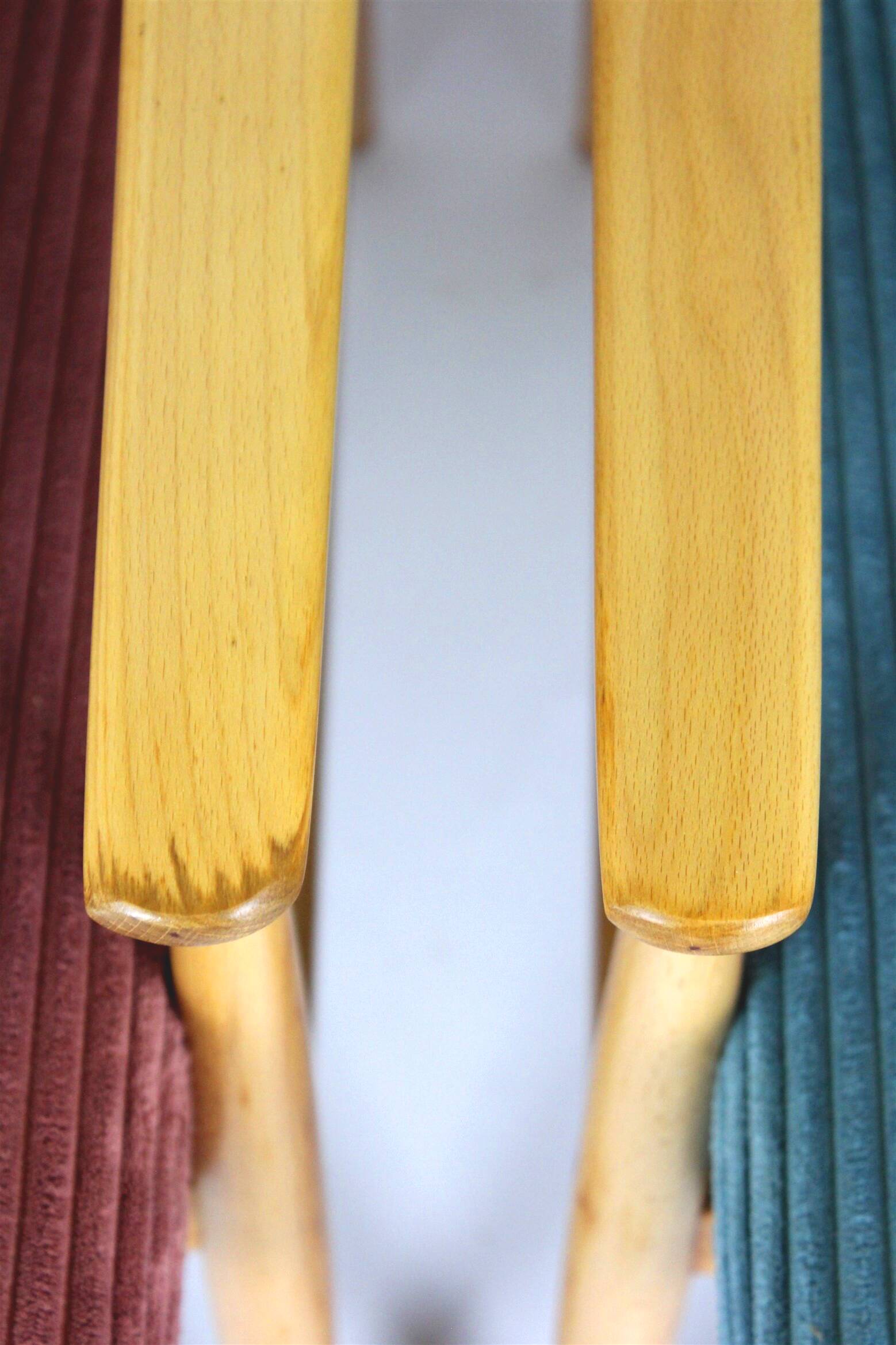 Restored Mid-Century Pink & Turquoise Beech Armchairs, 1960s, Set of 2