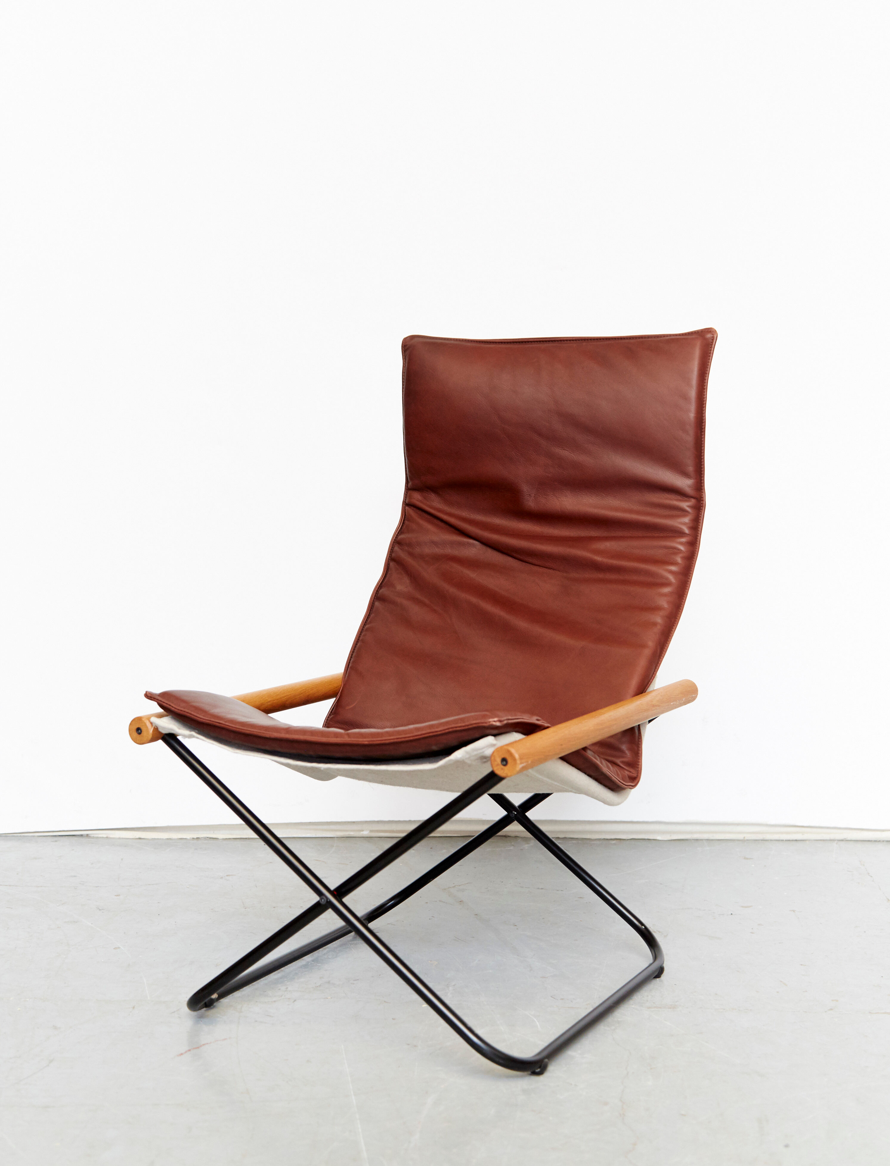 Takeshi Nii folding chair and ottoman "NychairX", 1970