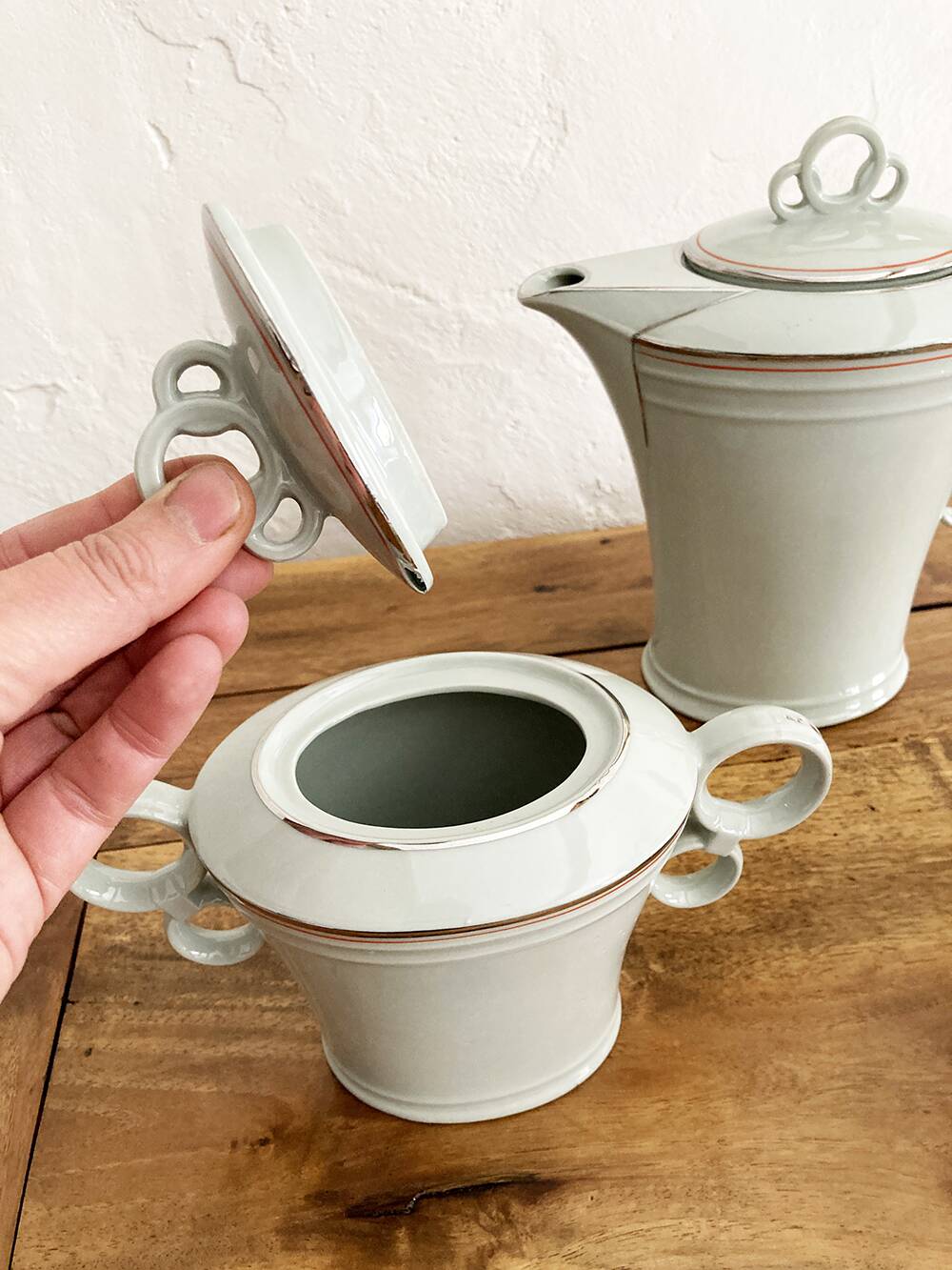 ALP Czechoslovakia ceramic coffee, sugar and creamer set, 1970s