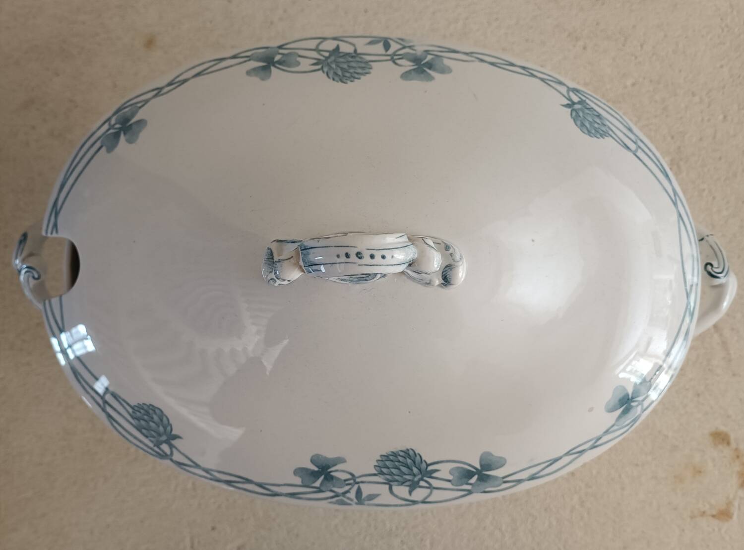 Sarreguemines iron earth soup tureen