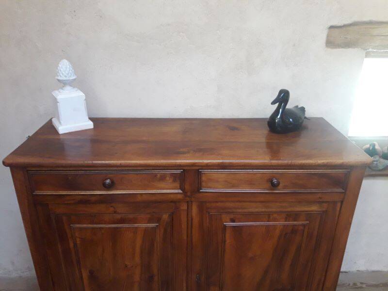 Solid walnut sideboard with 2 doors and 2 drawers, late 19th century