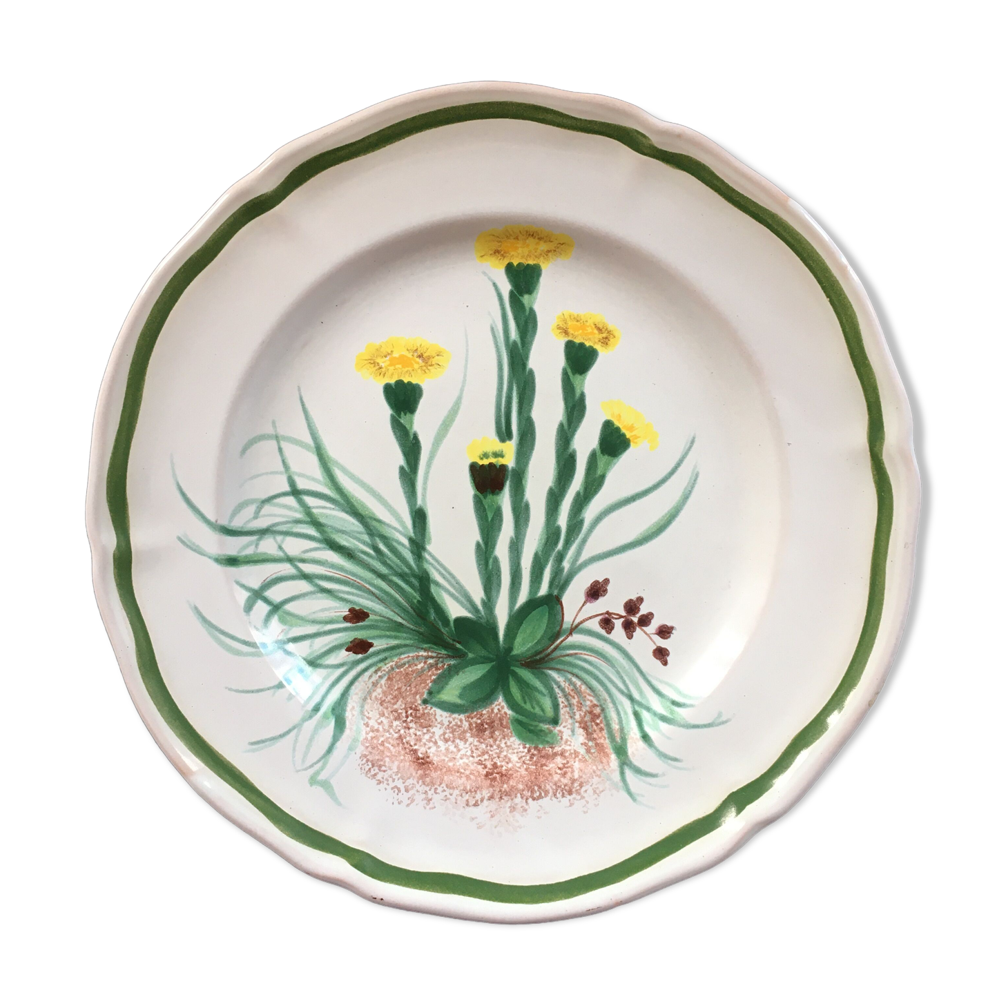Provencal plate decoration yellow thistles