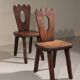 Pair of brutalist chairs in solid elm