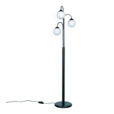 Minimalist floor lamp in glass, space age style.