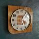 Vintage formica clock square silent wall pendulum "Jaz white wood"