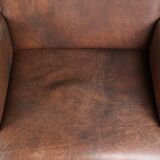 Set of 6  dining chairs/side chairs with armrests made of cow leather