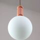 Mid-Century Italian Brass & Opaline Glass Pendant Lamps, Set of 2