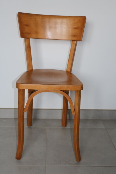 2 Baumann chairs back wide light beech