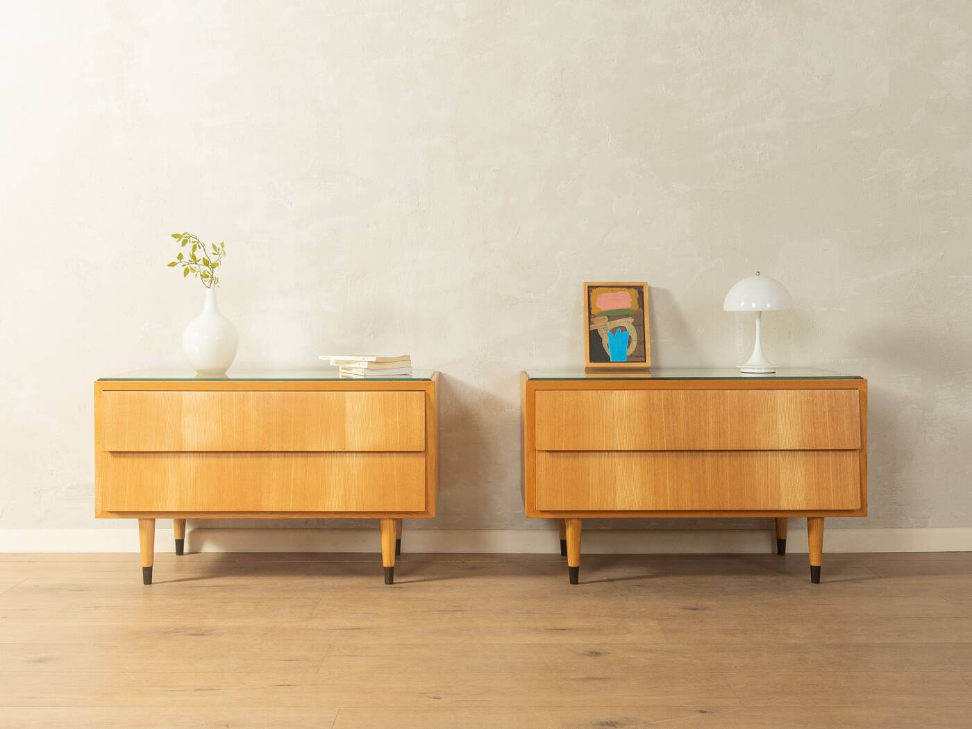 Elegant bedside tables from the 1950s, IDEE Möbel series by Erich Stratmann for Oldenburger Möbelwerkstätten