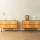 Elegant bedside tables from the 1950s, IDEE Möbel series by Erich Stratmann for Oldenburger Möbelwerkstätten