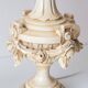 Pair of large painted wood table lamps. Spain, circa 1970s