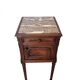 Louis XVI bedside table in walnut and marble - pink sculptures