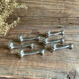 6 silver metal “cat” knife holders