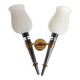 Exceptional double torch wall light modernist Arlus 50s height 44cm