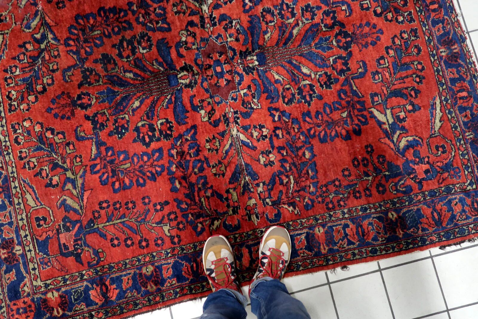 Antique Persian Lilihan handmade rug 173 x 200 cm 1920s - 1C1216