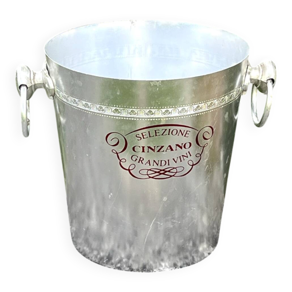 Seau à glace Cinzano Champagne Cooler – Publicité en aluminium vintage