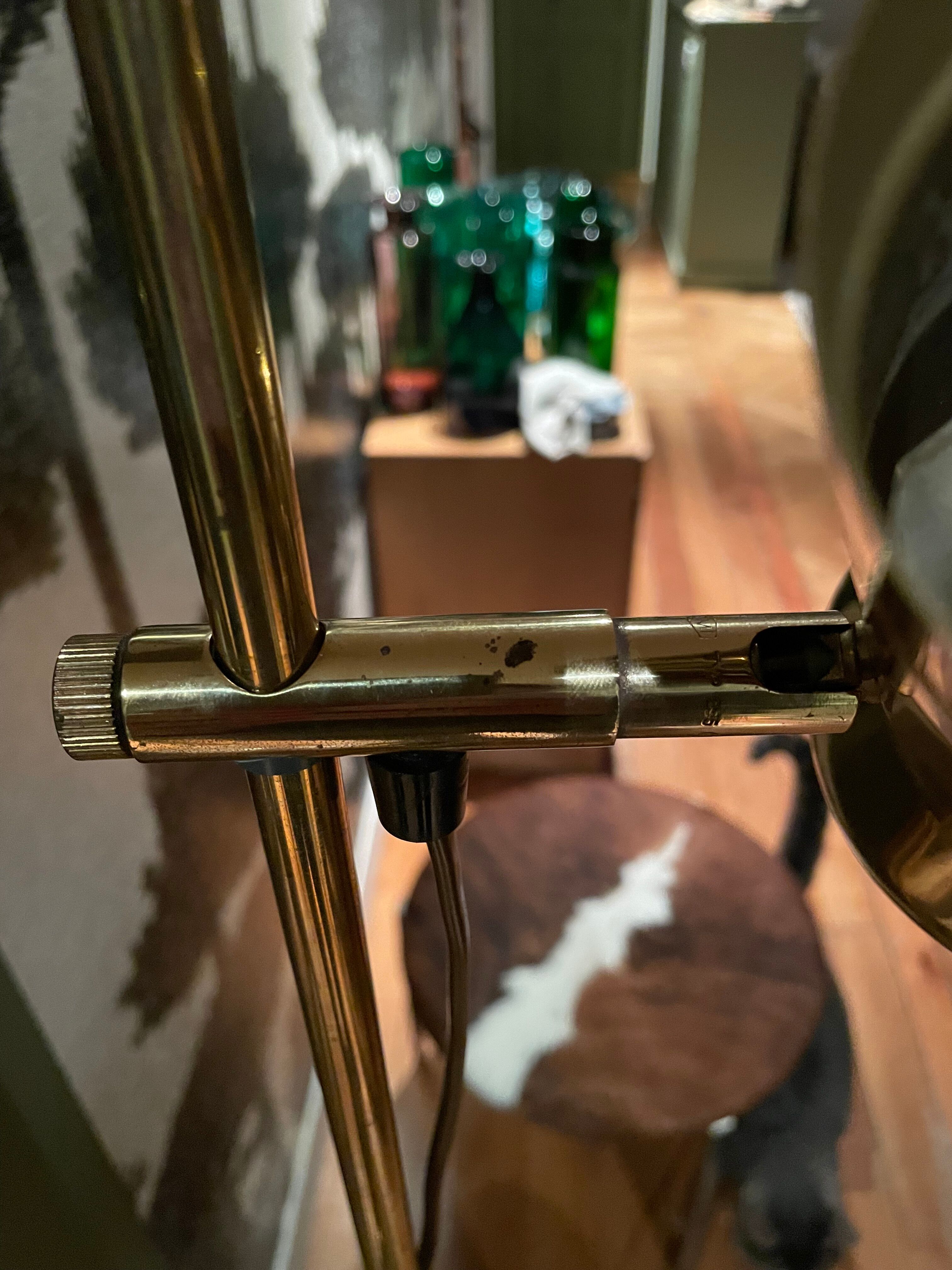 Danish reading lamp 2 height-adjustable reflectors in gold brass Frandsen