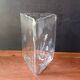Large vintage crystal triangular transparent vase