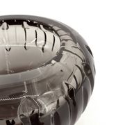 Smoked crystal tealight holder attributed to Daum, 70s