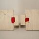 Pair of vintage travertine bookends