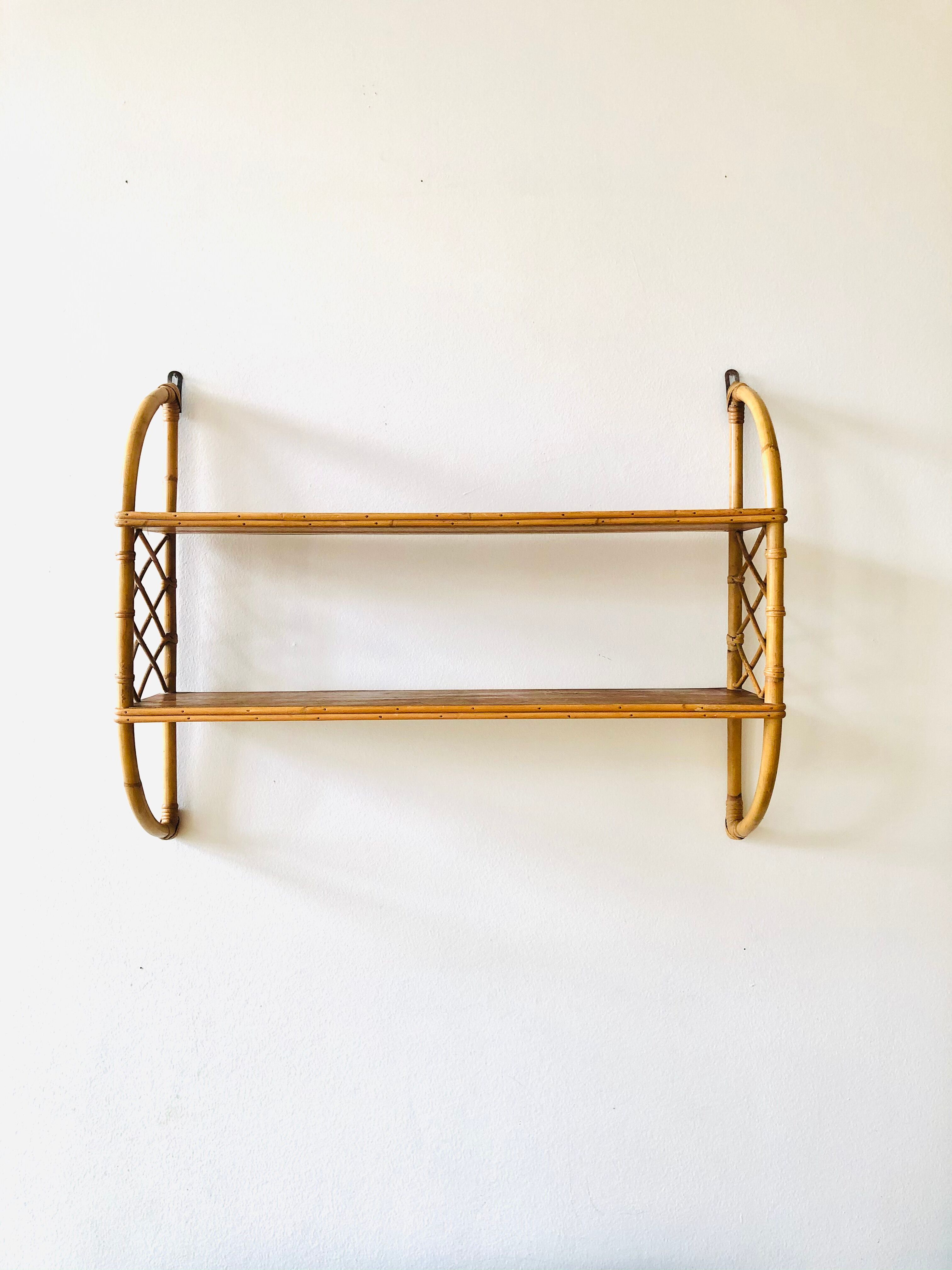 Rattan wall shelf 80x60cm