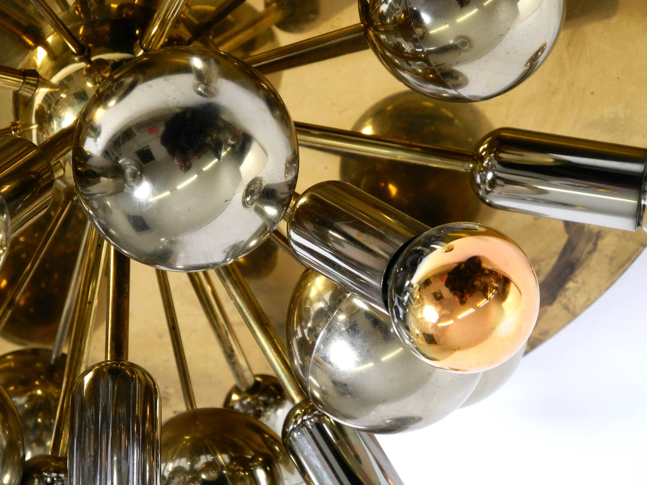 Plafonnier Space Age en laiton de style Cosack Sputnik, années 1970