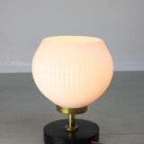 Mid-century brass & opaline table lamp