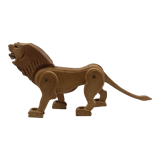 Articulated wooden lion