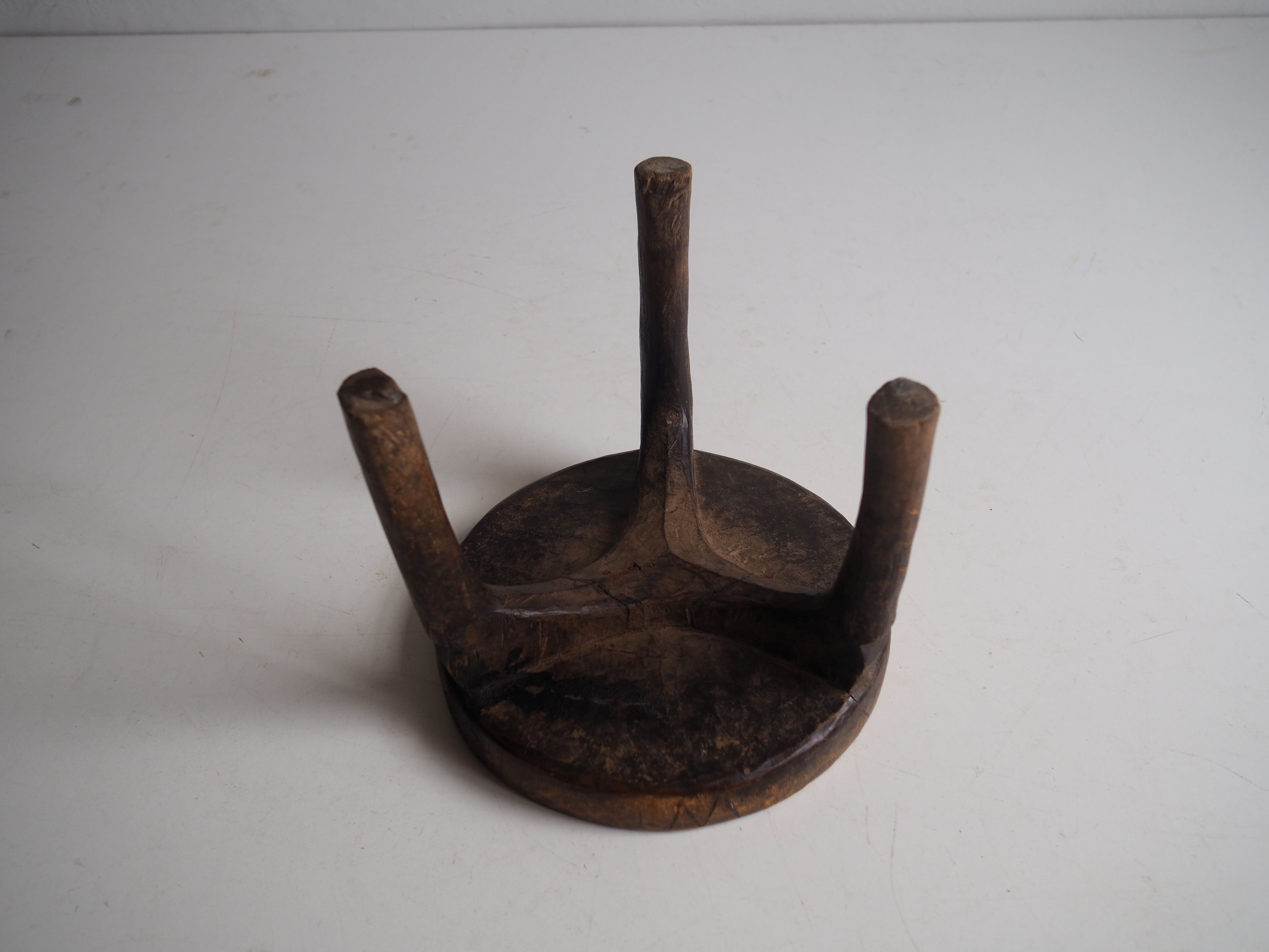 Wa-Hehe tribal carved tripod stool, Tanzania 1950s
