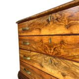 Italian art deco burl walnut chest of drawers, 1930s/1940s