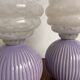 Vintage ceramic and glass bedside lamp pair